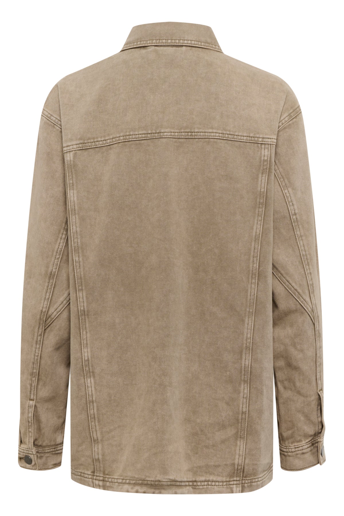 KArania Denim Overshirt Washed Light Brown Denim - 10509876