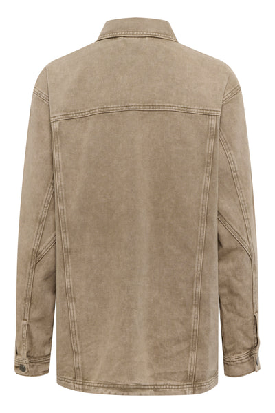 KArania Denim Overshirt Washed Light Brown Denim - 10509876 Thumbnail