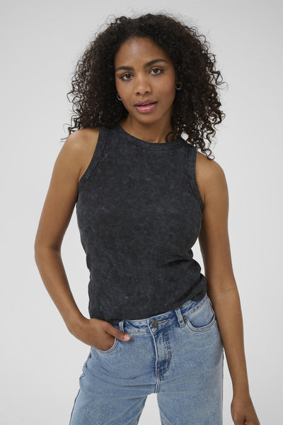 KAdodal Top Black washed rib - 10509878 Thumbnail
