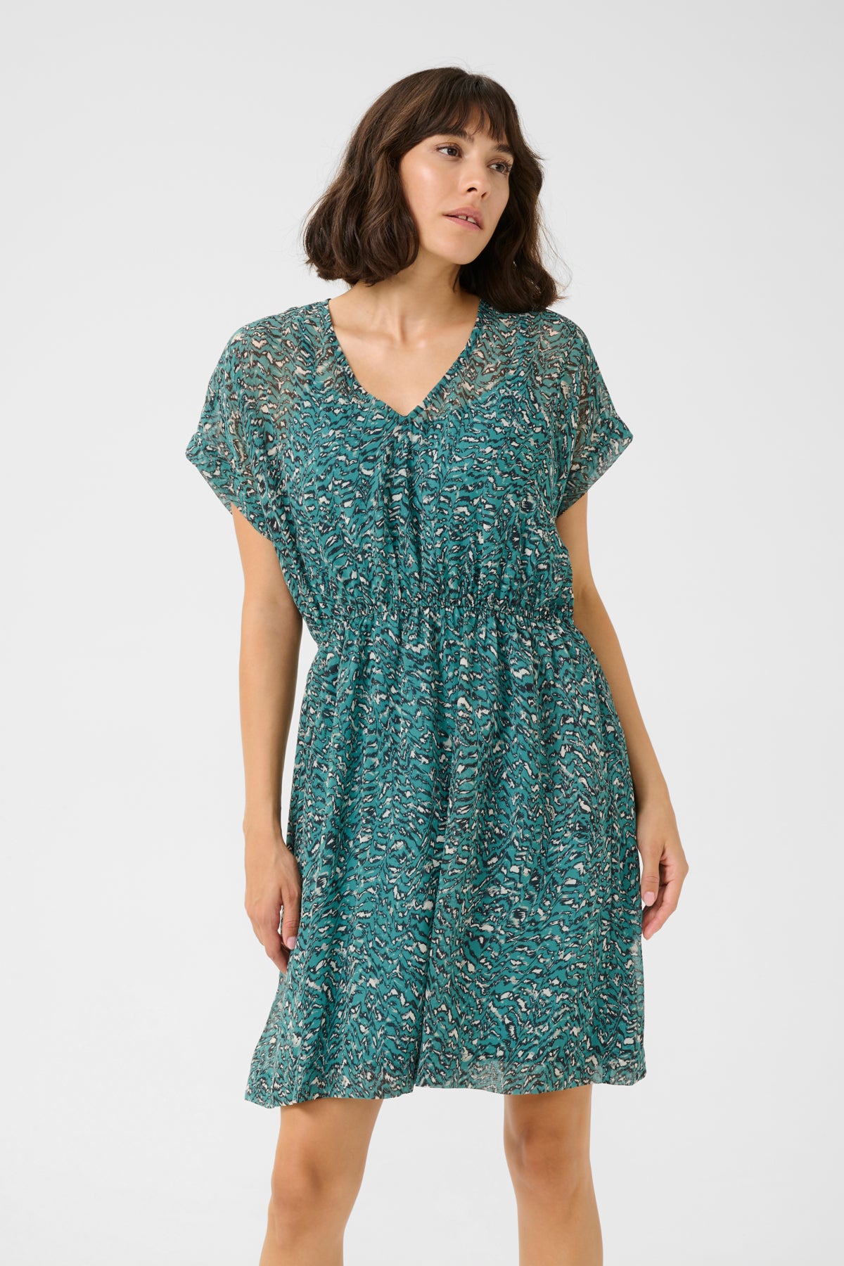 KAbella Dress Teal/Black/White Graphic - 10509887