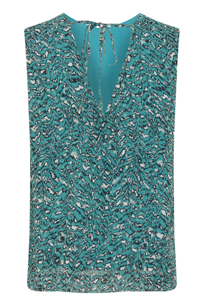 KAbella Blouse Teal/Black/White Graphic - 10509890 Thumbnail