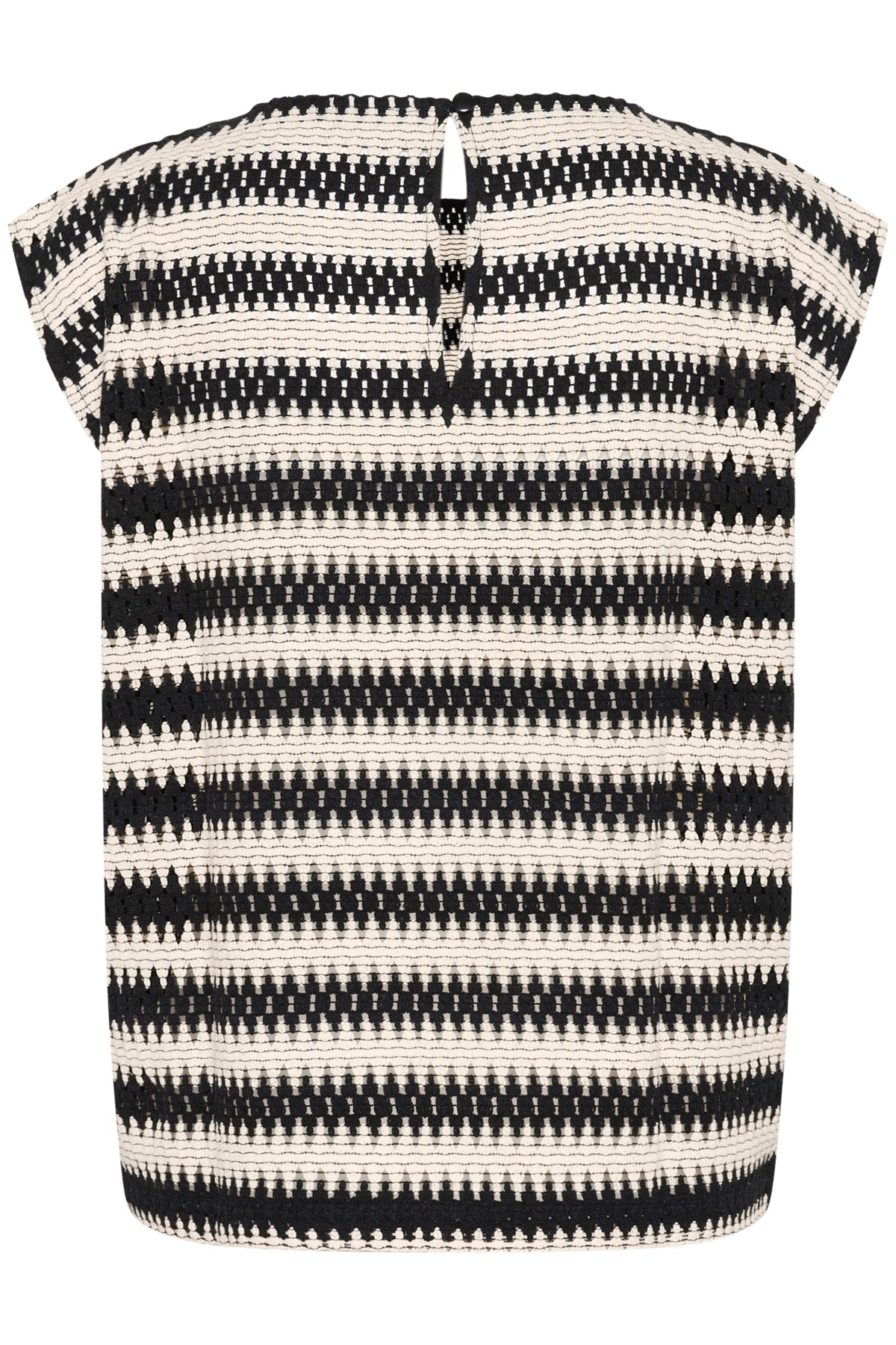 KAmolin Blouse Black/broken white lace stripe - 10509916
