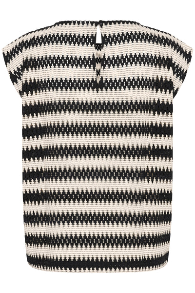 KAmolin Blouse Black/broken white lace stripe - 10509916 Thumbnail