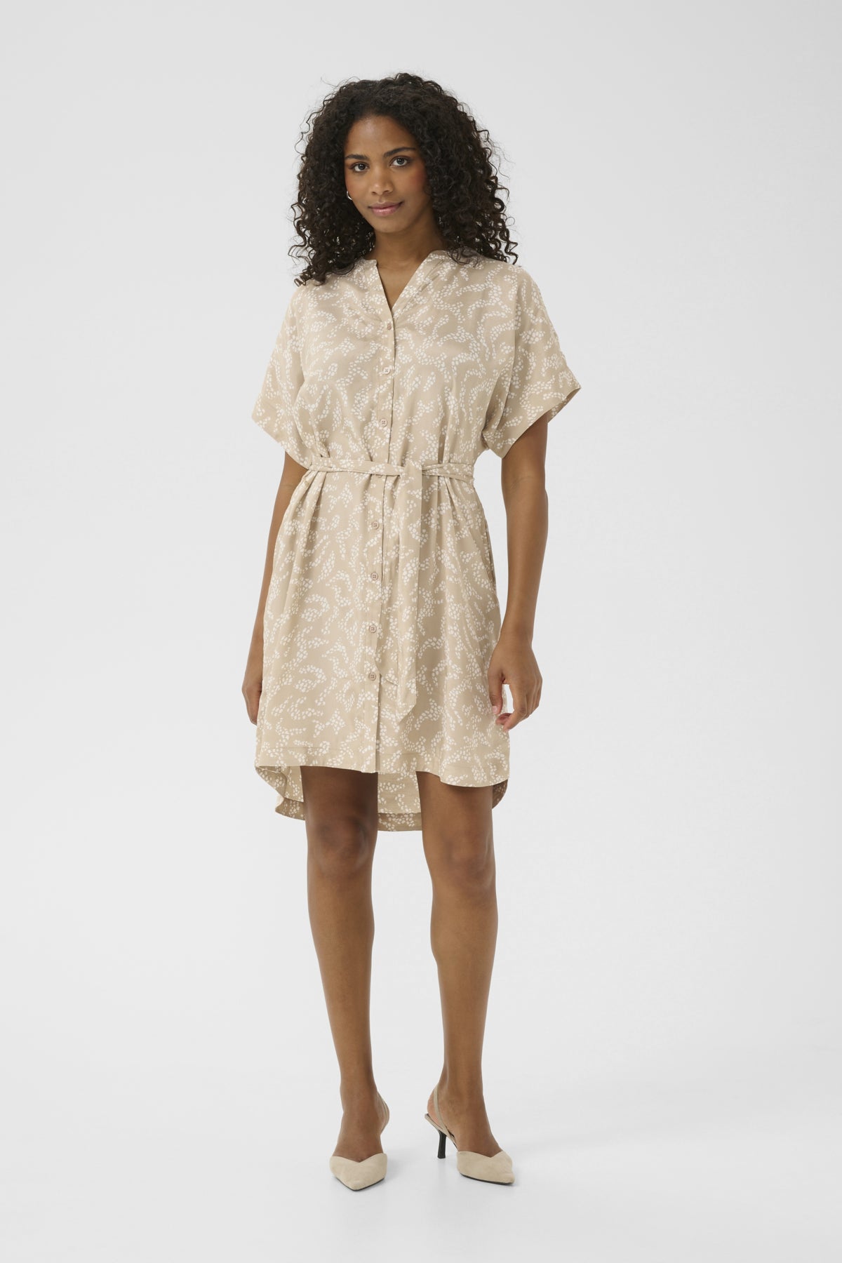 KAbarton Shirt Dress Feather Gray/Chalk Lace Print - 10509919