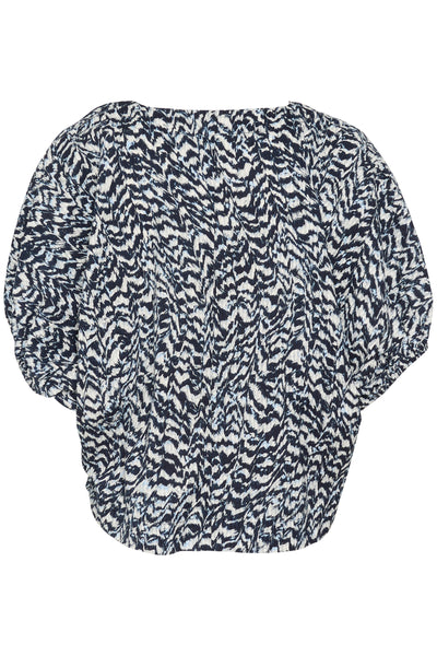 KAruffalo Blouse Blue / White Graphic Print - 10509934 Thumbnail
