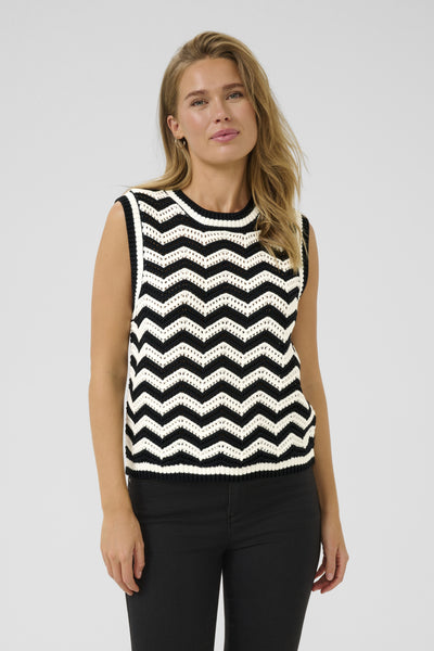 KAlaina Knit Slipover Black / Chalk - 10509940 Thumbnail