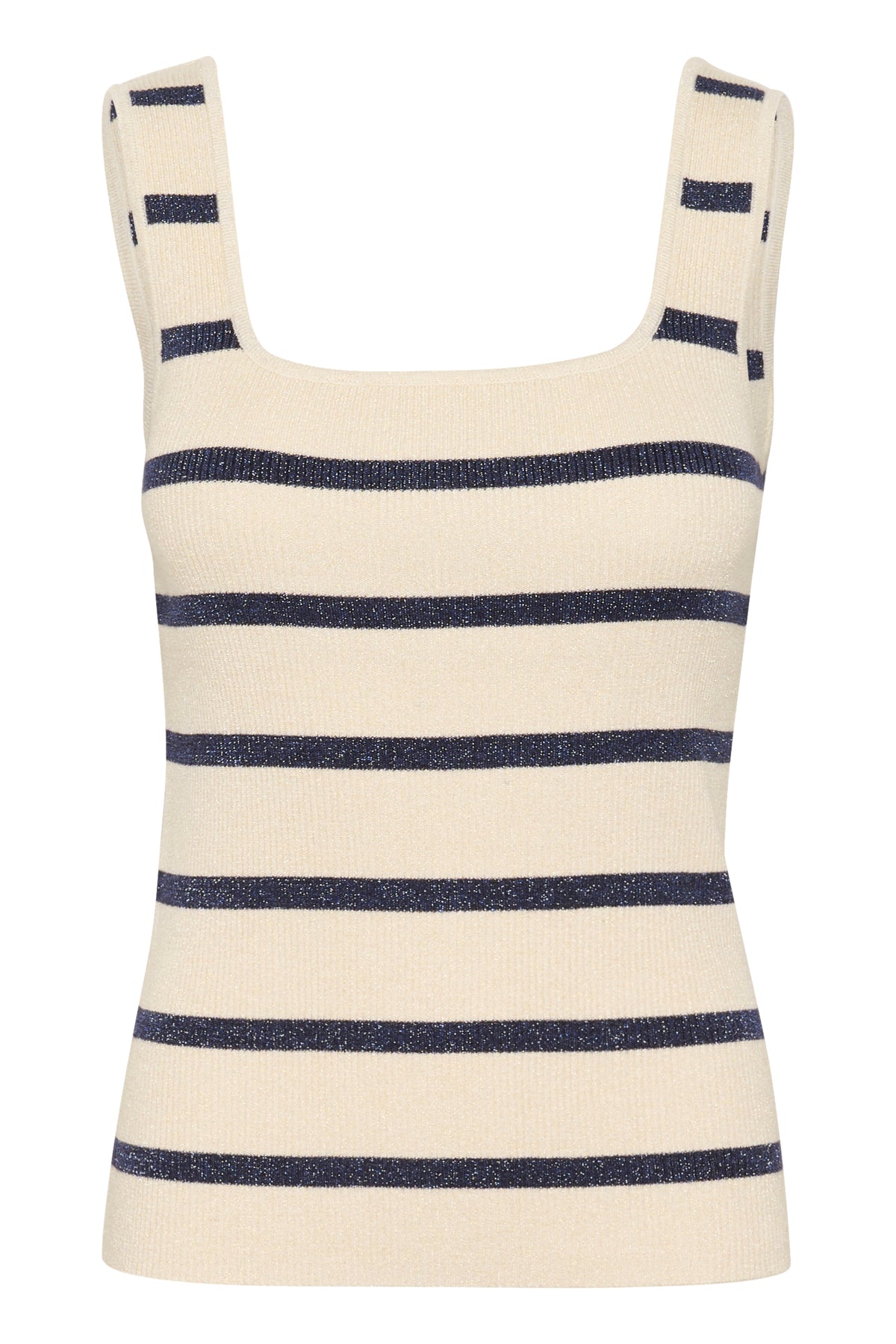 KAmorita Knit Top Silver white/ Blue stripe - 10509947