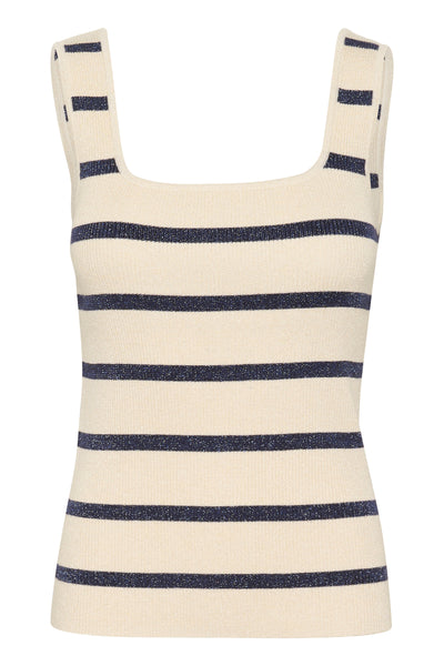 KAmorita Knit Top Silver white/ Blue stripe - 10509947 Thumbnail