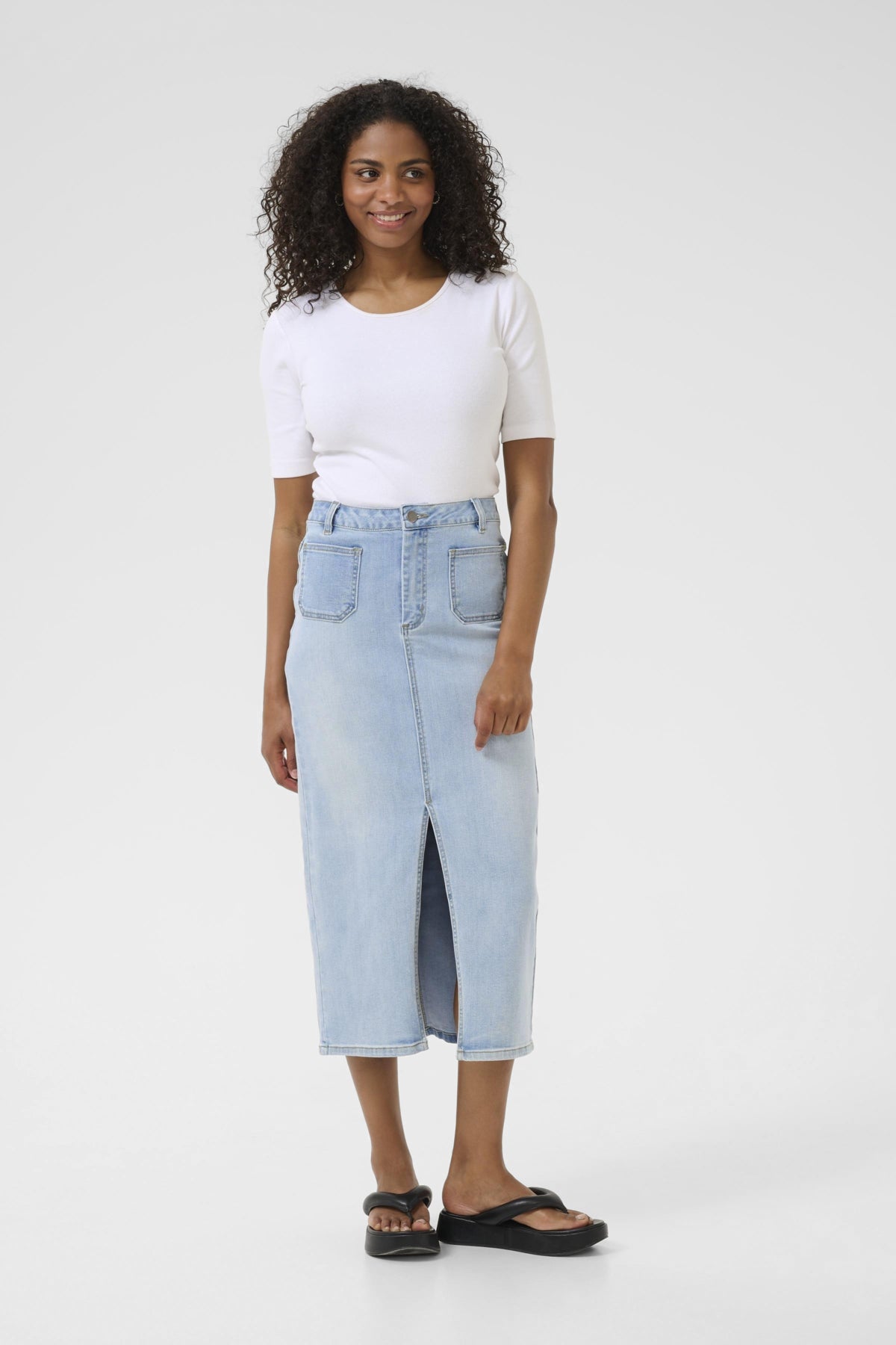 KAkarla Denim Skirt Light Blue Washed Denim - 10509960