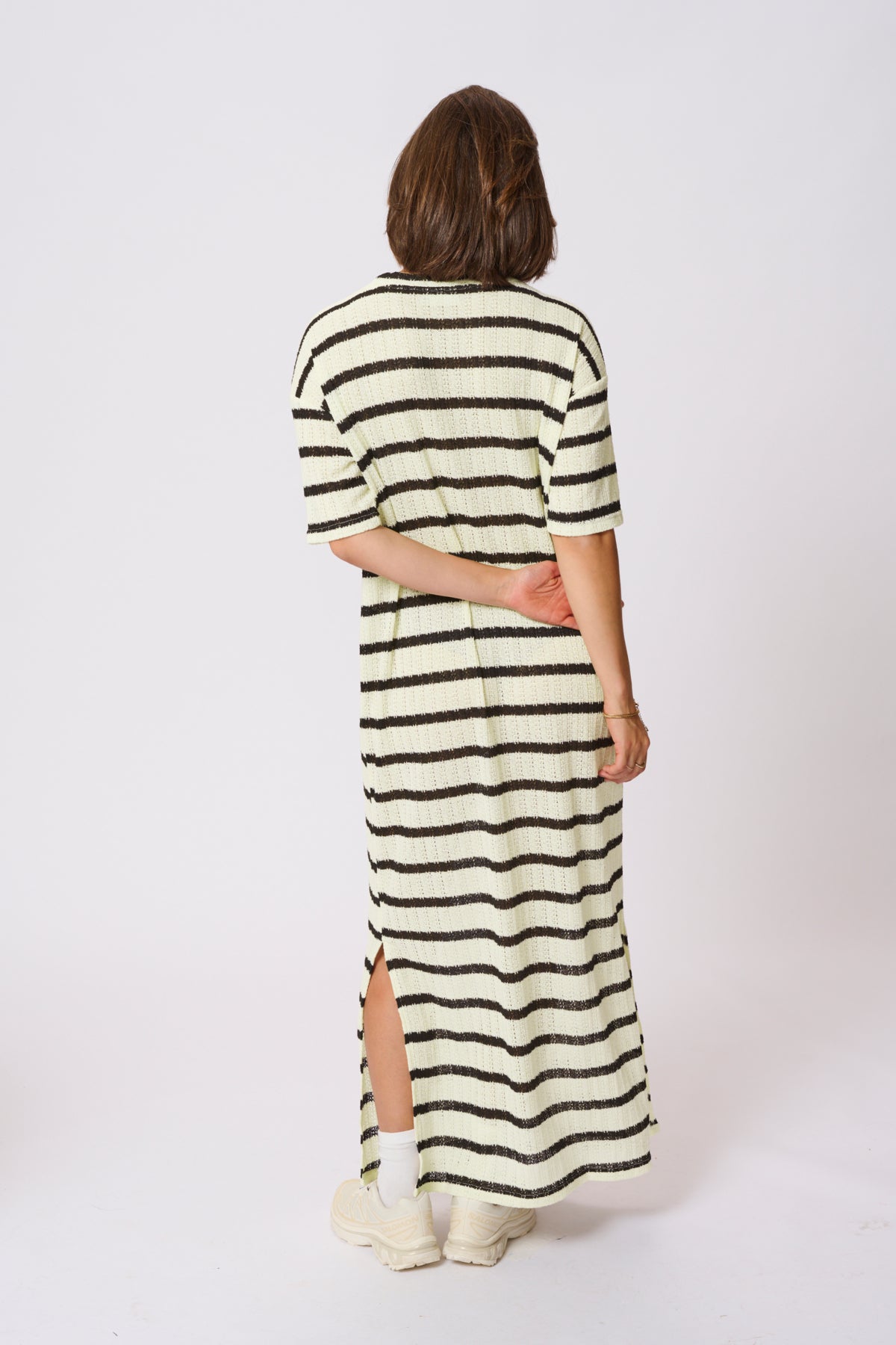 KAedith Jersey Dress Turtledove / Black Stripe - 10509966