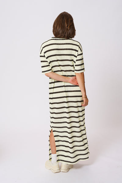 KAedith Jersey Dress Turtledove / Black Stripe - 10509966 Thumbnail