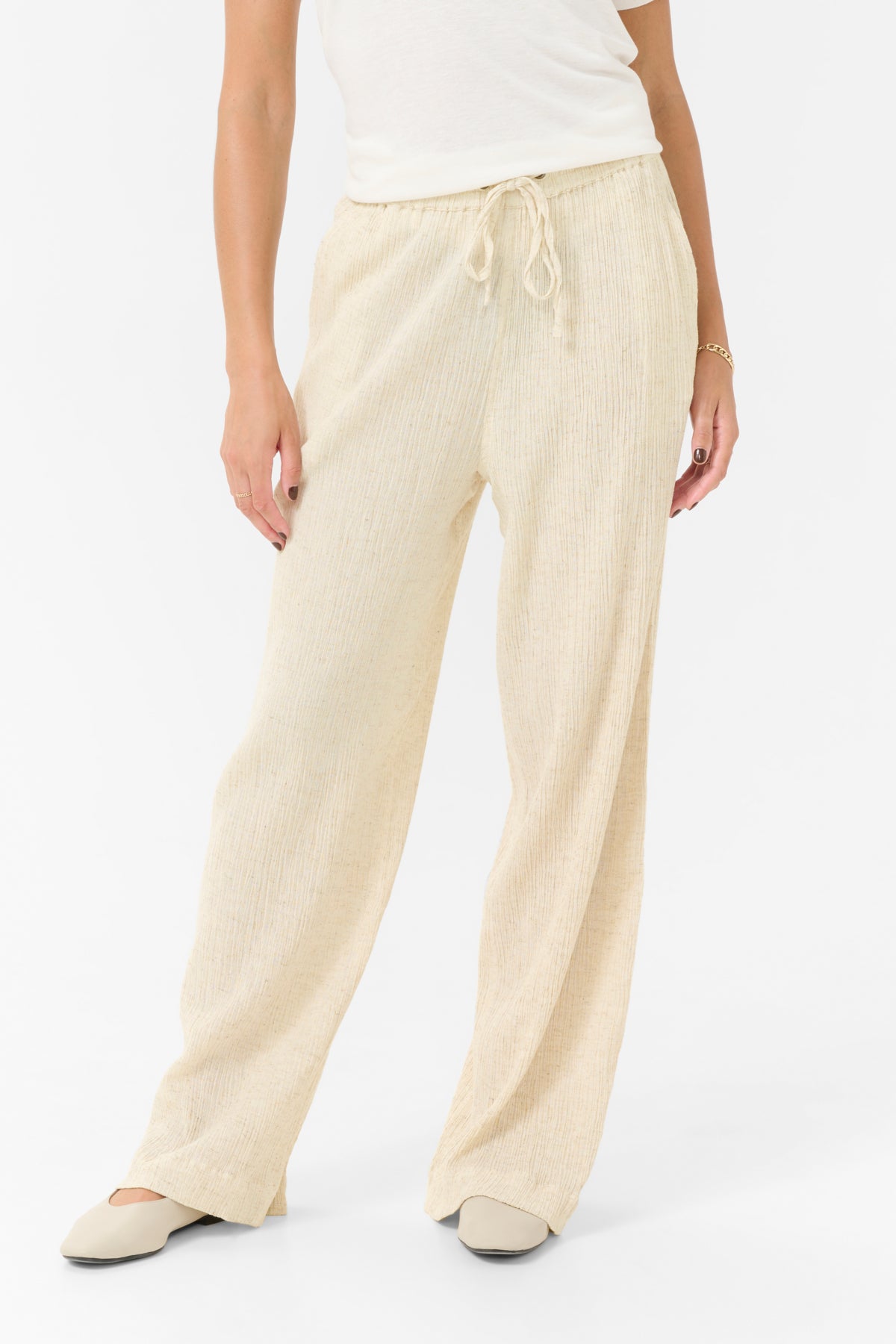KAgitte Pants Feather Gray Melange - 10509974