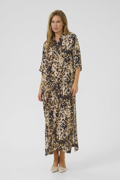 KAthora Amber Shirt Dress Leopard Print - 10510040 Thumbnail