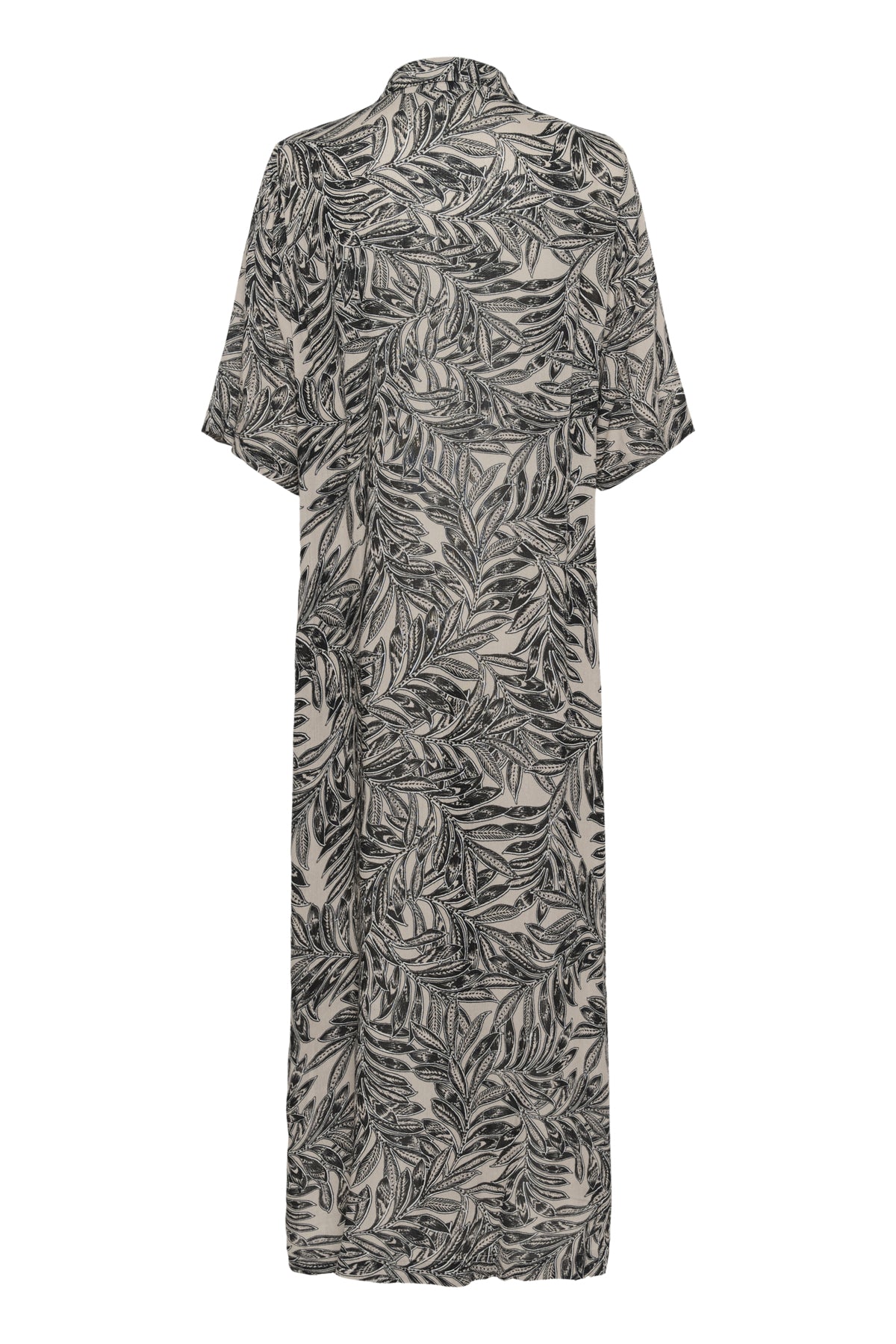 KAthora Amber Shirt Dress Feather Gray Leaf Print - 10510040