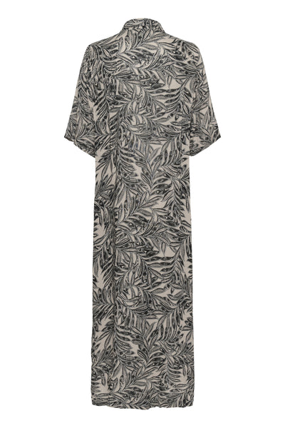 KAthora Amber Shirt Dress Feather Gray Leaf Print - 10510040 Thumbnail