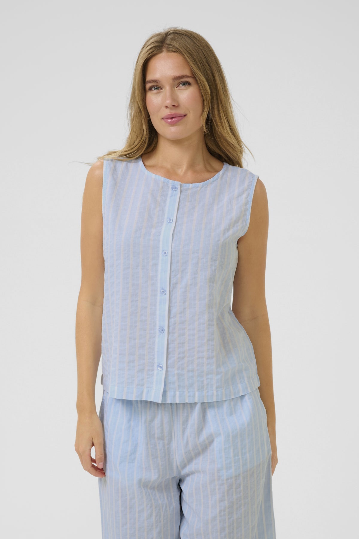 KAsara Reversable Blouse Blue/White Stripe - 10510044