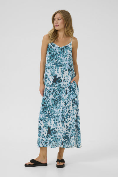 KAthora Amber Singlet Dress Teal Leopard Print - 10510045 Thumbnail