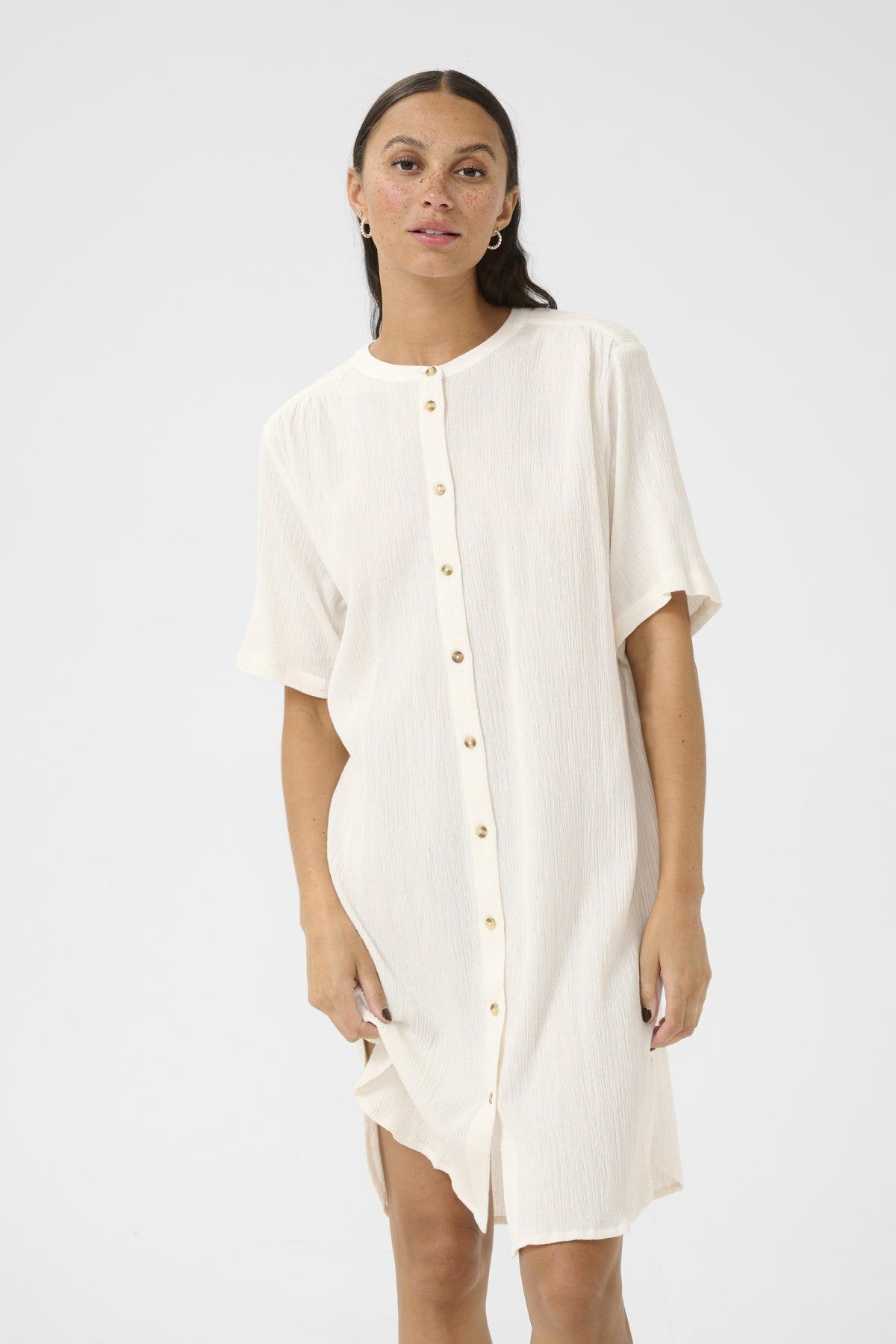 KAgitte Shirt Dress Chalk - 10510049