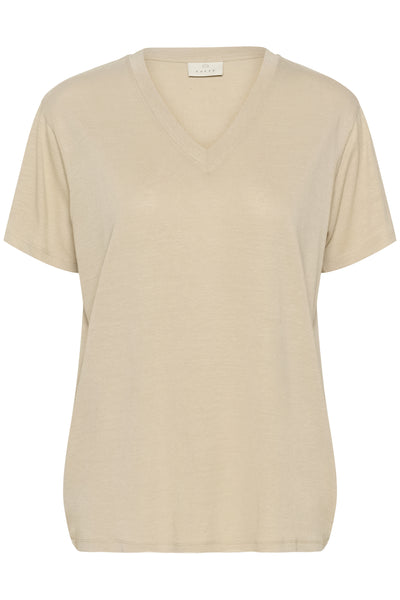 KAmaria V-neck T-Shirt Feather Gray - 10510066 Thumbnail