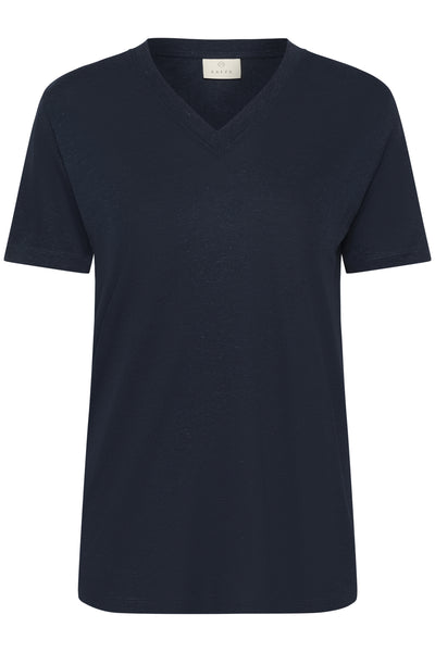 KAmaria V-neck T-Shirt Midnight Marine - 10510066 Thumbnail