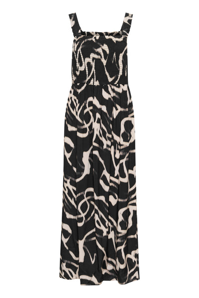 KAmartha Maxi Dress Black/Nature Organic Lines - 10510085 Thumbnail