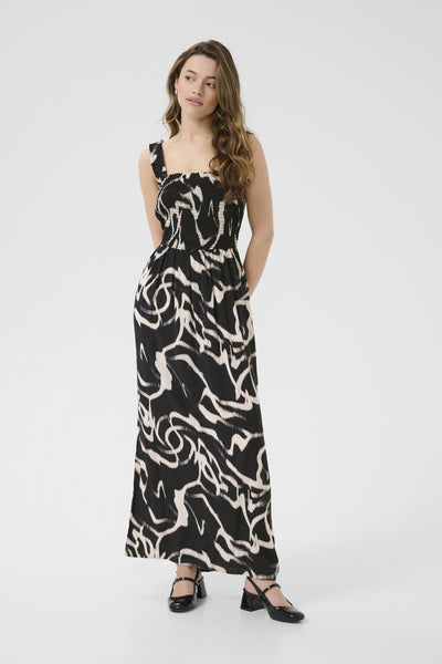 KAmartha Maxi Dress Black/Nature Organic Lines - 10510085 Thumbnail