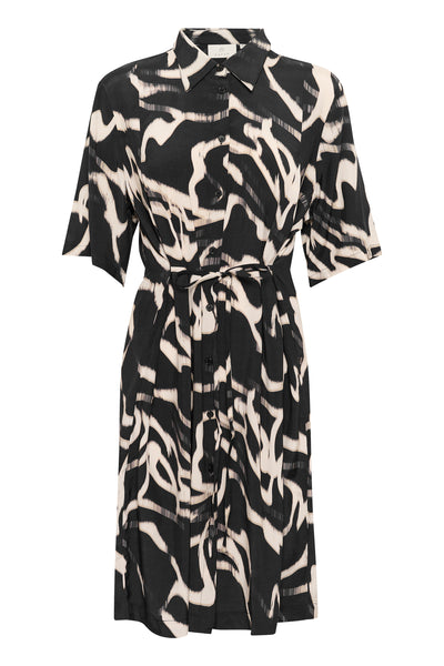 KAmartha Dress Black/Nature Organic Lines - 10510099 Thumbnail