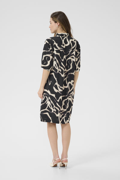 KAmartha Dress Black/Nature Organic Lines - 10510099 Thumbnail
