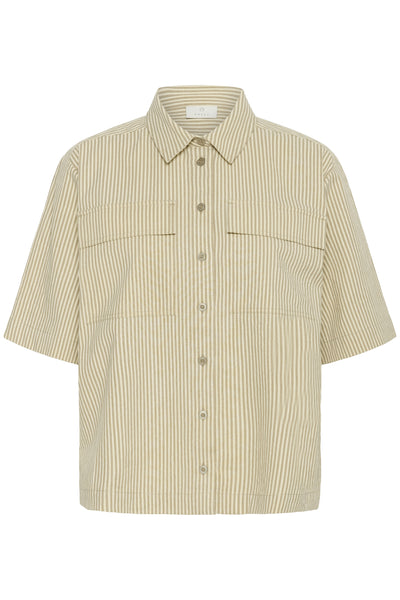 KAnaya striped shirt Chincilla / White stripe - 10510106 Thumbnail