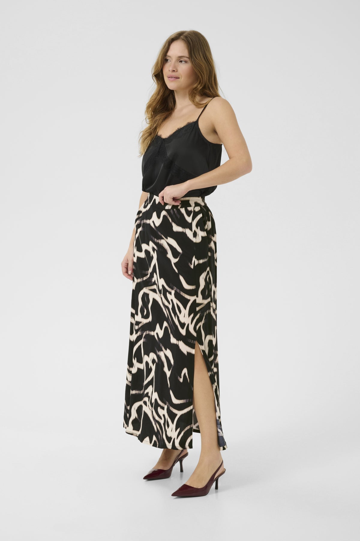 KAmartha Skirt Black/Nature Organic Lines - 10510111
