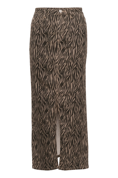 KAleondra Denim Skirt Feather Gray / Black Animal - 10510135 Thumbnail