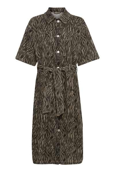 KAleondra Denim Dress Feather Gray / Black Animal - 10510137 Thumbnail
