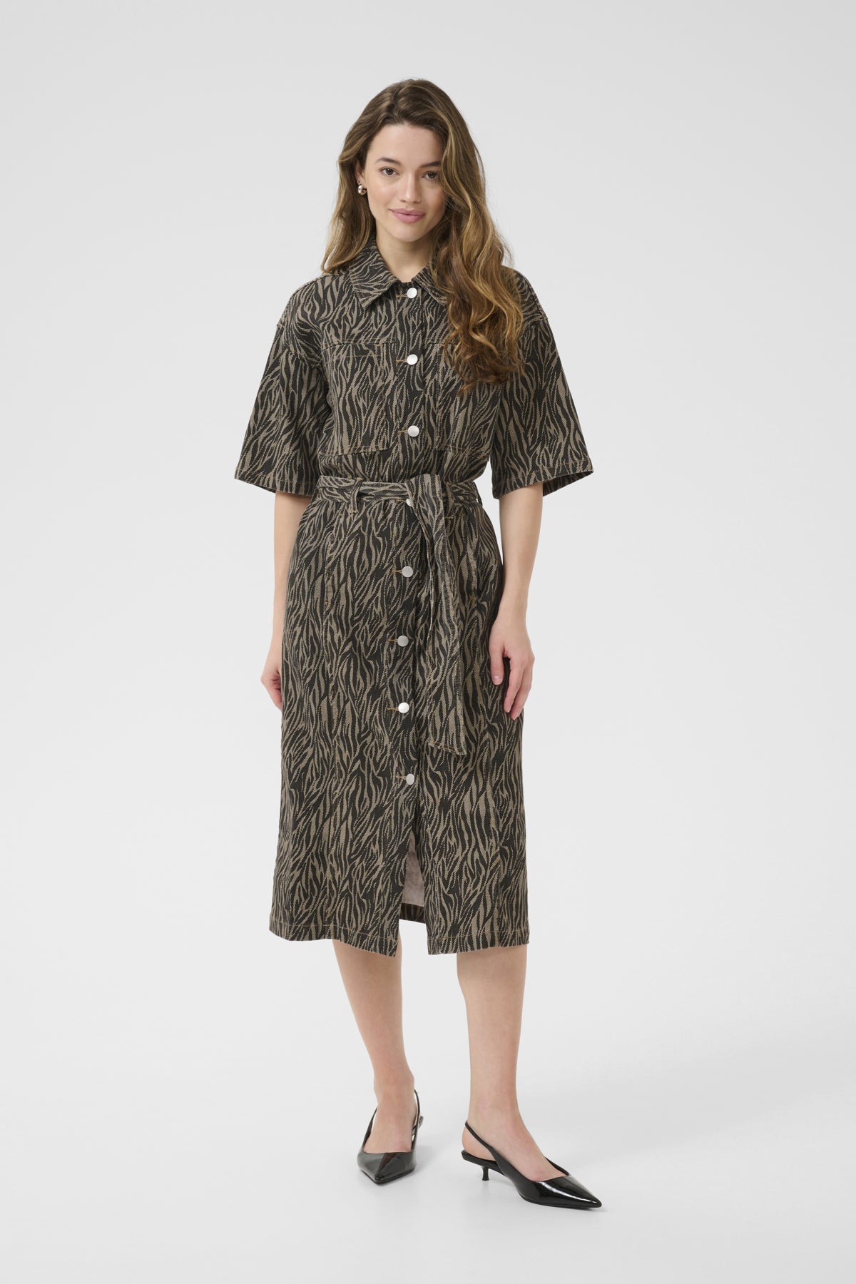 KAleondra Denim Dress Feather Gray / Black Animal - 10510137