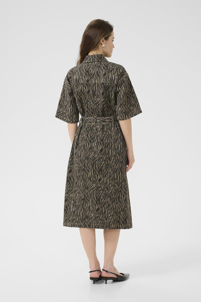 KAleondra Denim Dress Feather Gray / Black Animal - 10510137 Thumbnail
