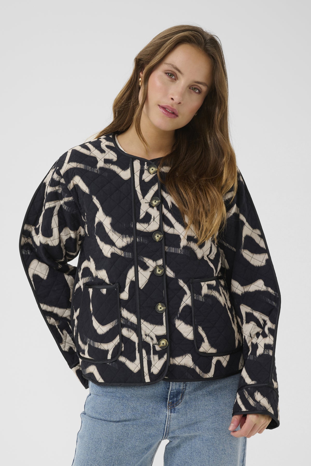 KAkayla Jacket Black/Nature Organic Lines - 10510157
