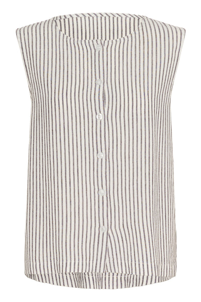 KAmilia Reversable Top Chalk/Fudge Stripe - 10510158 Thumbnail