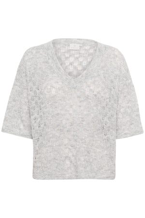 KAlourine V-Neck Pullover Light Grey Melange - 10510171