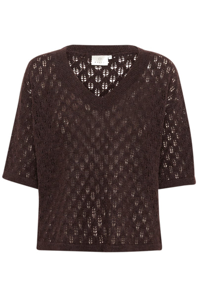 KAlourine V-Neck Pullover Fudge Melange - 10510171 Thumbnail