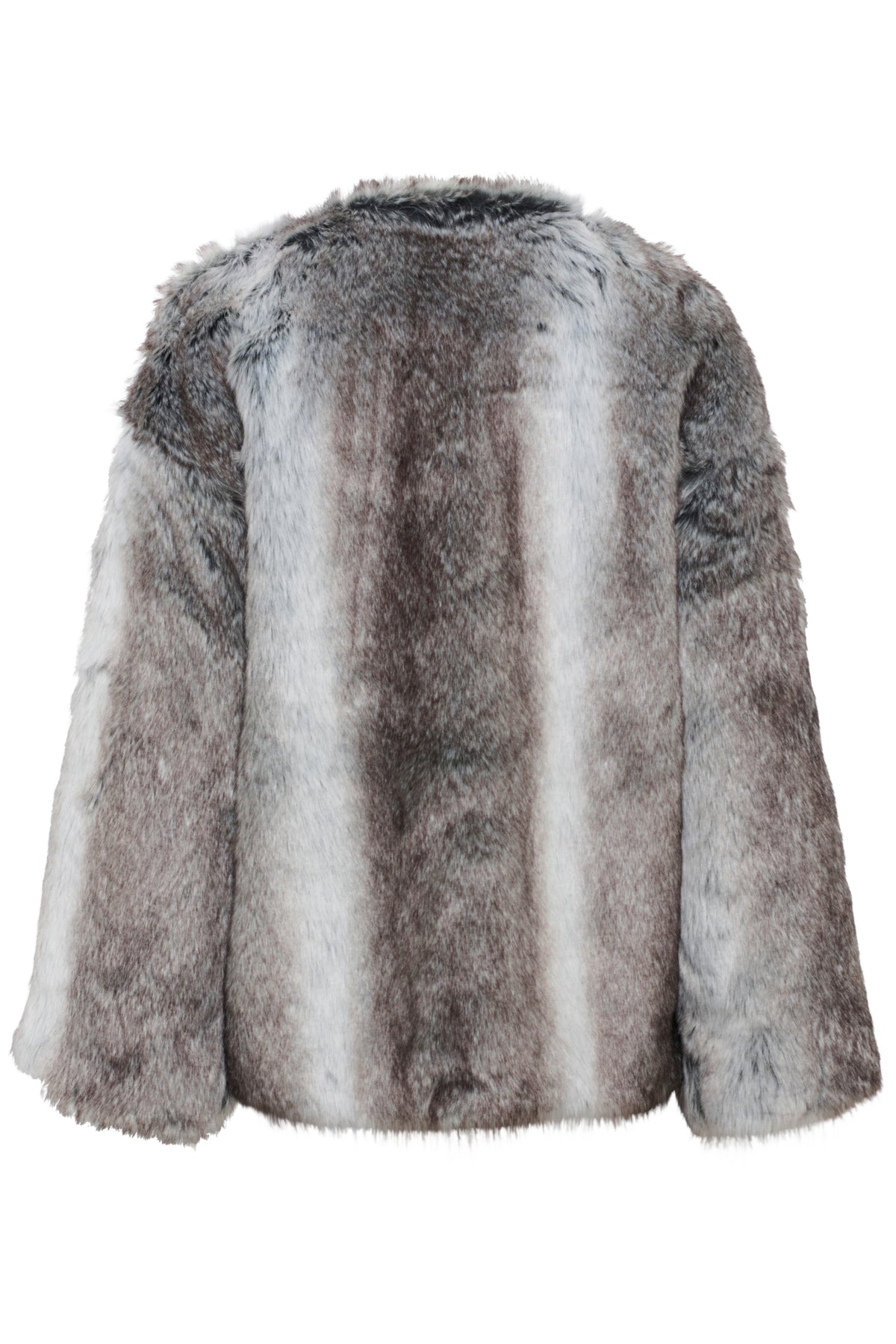 KAsolana Fake Fur Coat Grey / Brown Fur look - 10510177