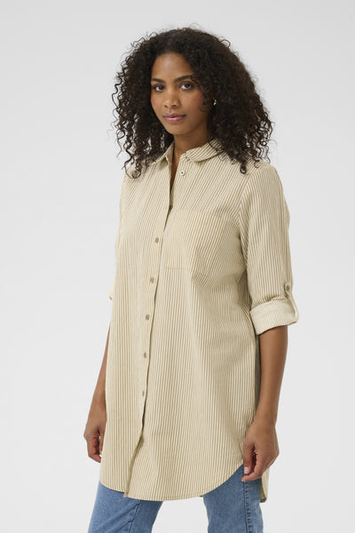 KAnaya Striped Shirt Tunic Chincilla / White stripe - 10510243 Thumbnail
