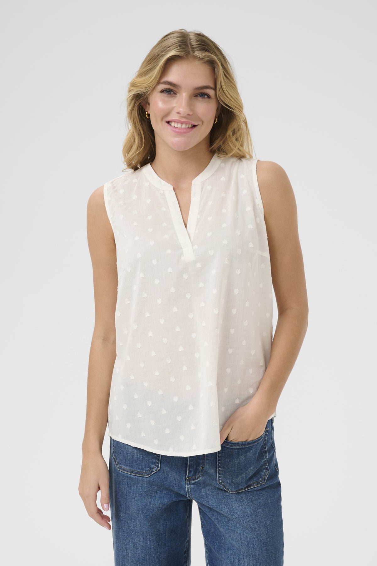 KAjolia Sleeveless Blouse Chalk - 10510254