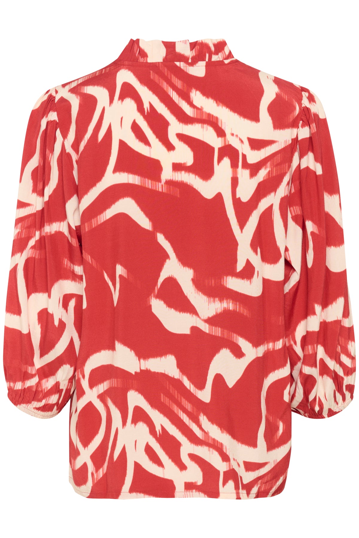 KAmartha Frill Blouse True Red/Nature Graphic - 10510322