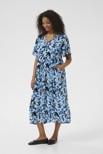 KAjessi Amber Dress Blue Graphic Flower - 10510336 Thumbnail