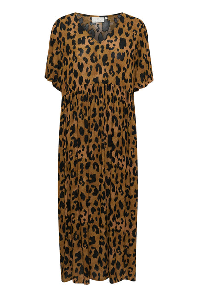 KAjessi Amber Dress Brown Leopard Print - 10510336 Thumbnail
