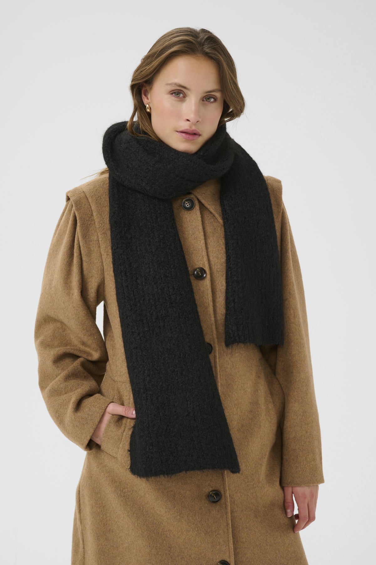 KAhenry Knitted Scarf Black deep - 10510406