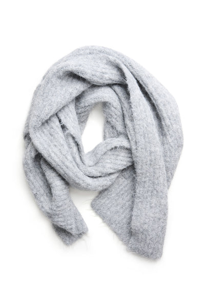 KAhenry Knitted Scarf Grey Melange - 10510406 Thumbnail