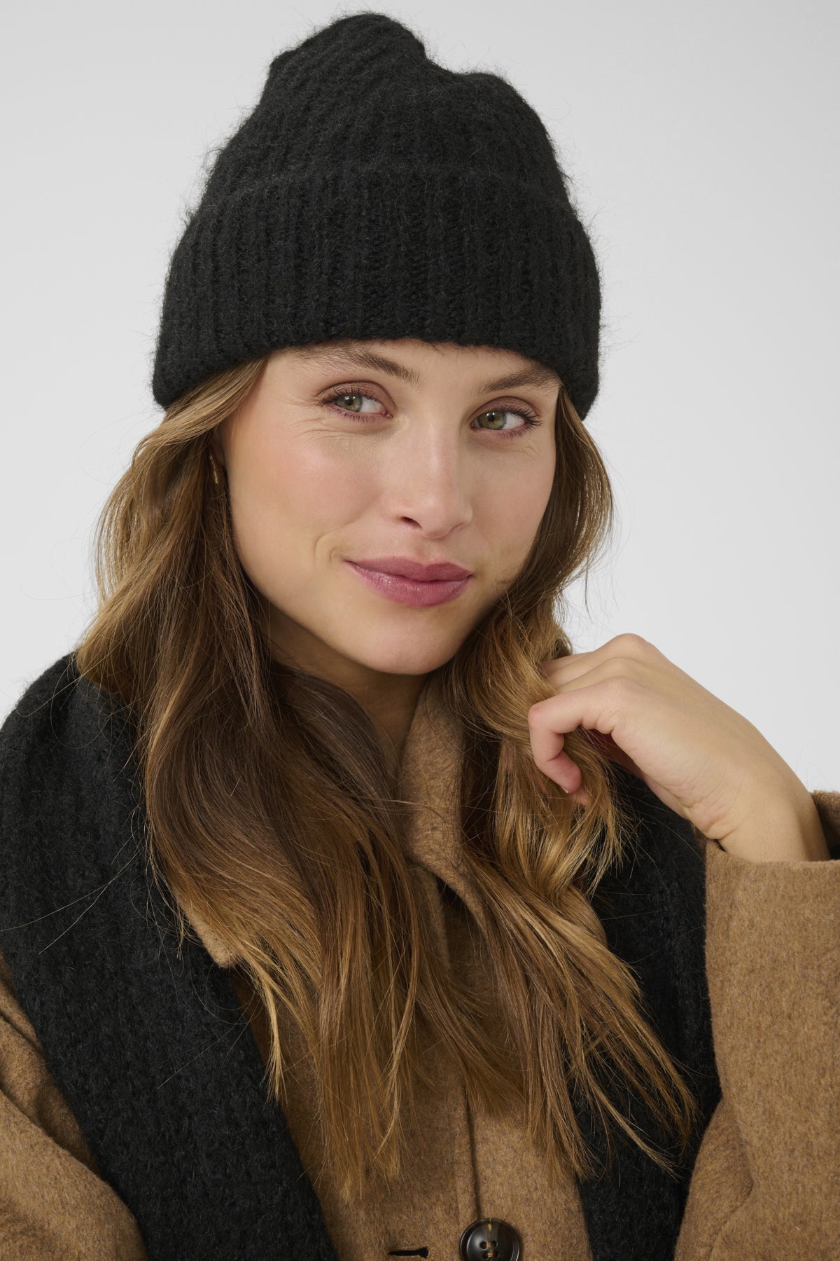 KAhenry Knitted hood Black deep - 10510407