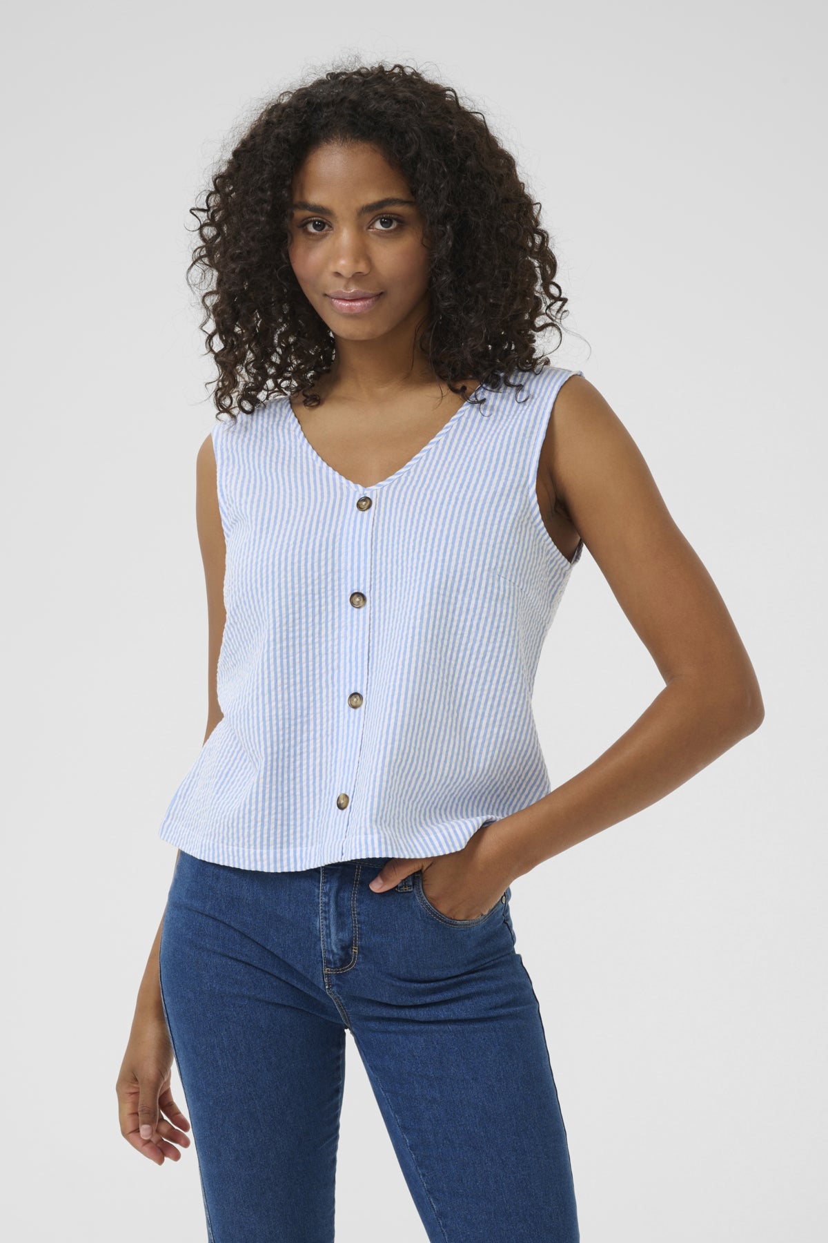 KAelna Top Chalk/Windsurfer Seersucker - 10510436
