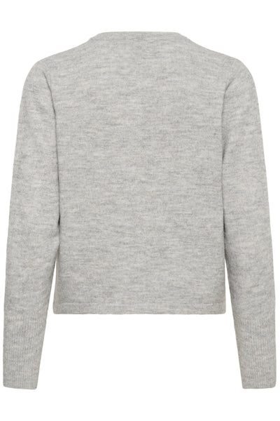 KAniel Knit Cardigan Light Grey Melange - 10510481 Thumbnail