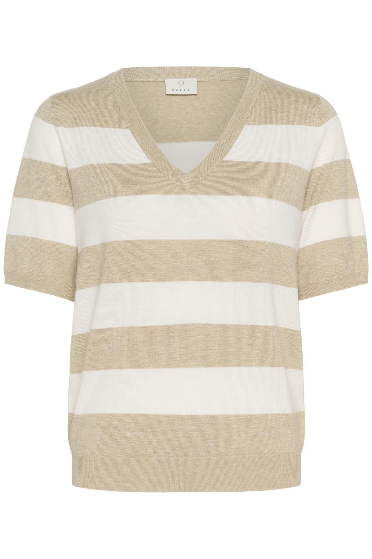 KAlizza Striped V-neck Feather Gray/Chalk Wide Stripe - 10510501